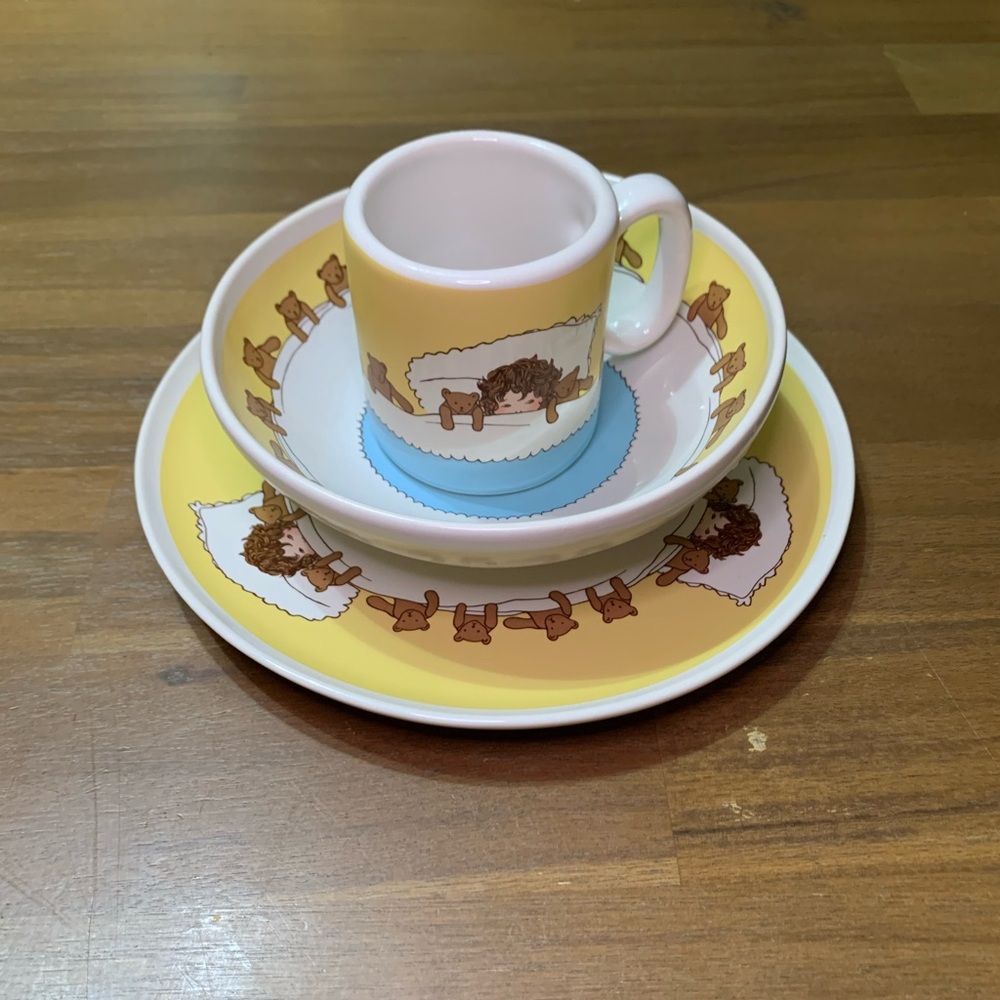 Vintage Children's Bowl and Plate Set